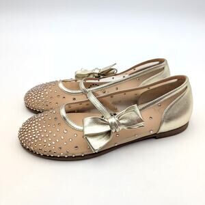 Christian Louboutin Melodie Strass Ballet Flats Kids' Gold Size US1.5 EU33